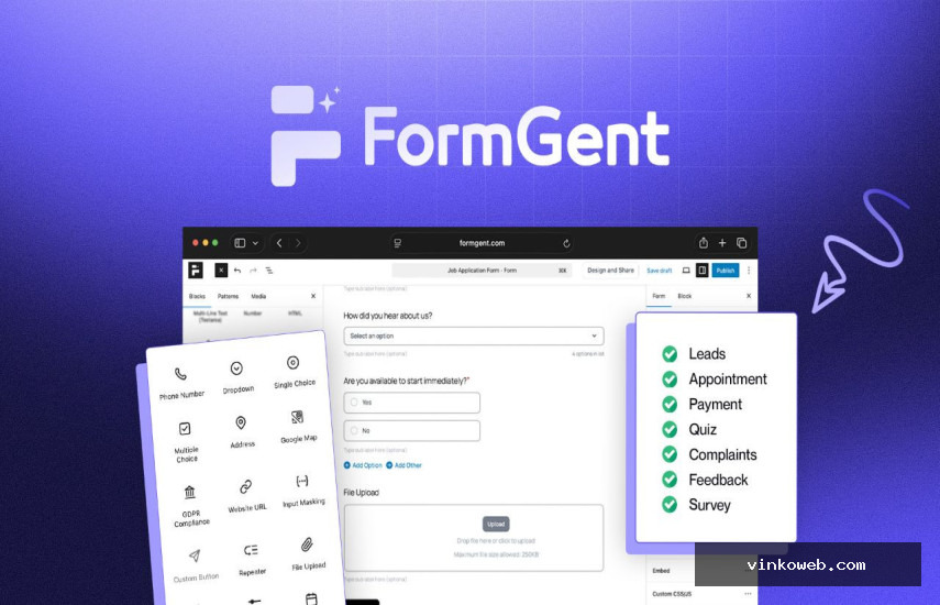 FormGent Pro v1.0.0 - Next Generation AI Form Builder in WordPress