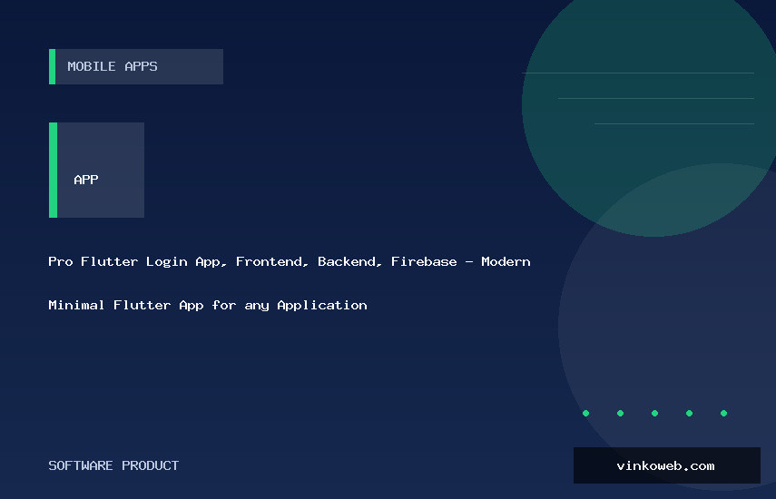 Pro Flutter Login App, Frontend, Backend, Firebase - Modern Minimal Flutter App for any Application
