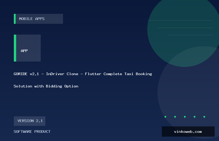 GORIDE v2.1 - InDriver Clone - Flutter Complete Taxi Booking Solution with Bidding Option