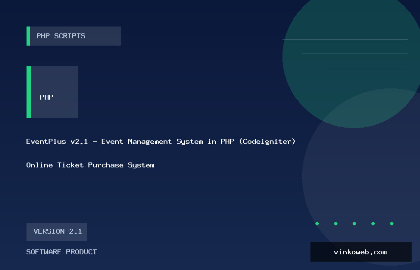 EventPlus v2.1 - Event Management System in PHP (Codeigniter) - Online Ticket Purchase System