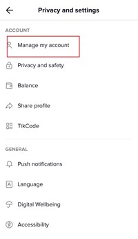 manage my account