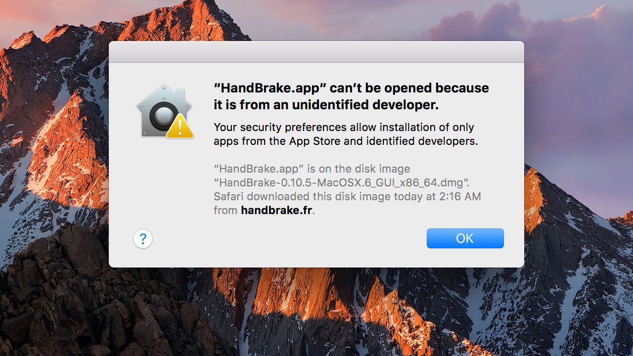 gatekeeper sierra unidentified developer