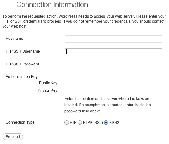 wordpress update without ftp access