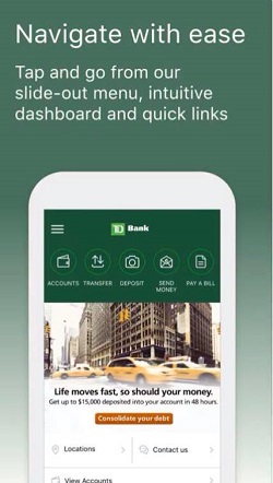Find Zelle on TD Bank App