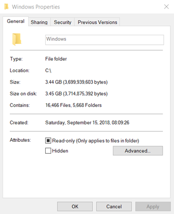 Folder properties