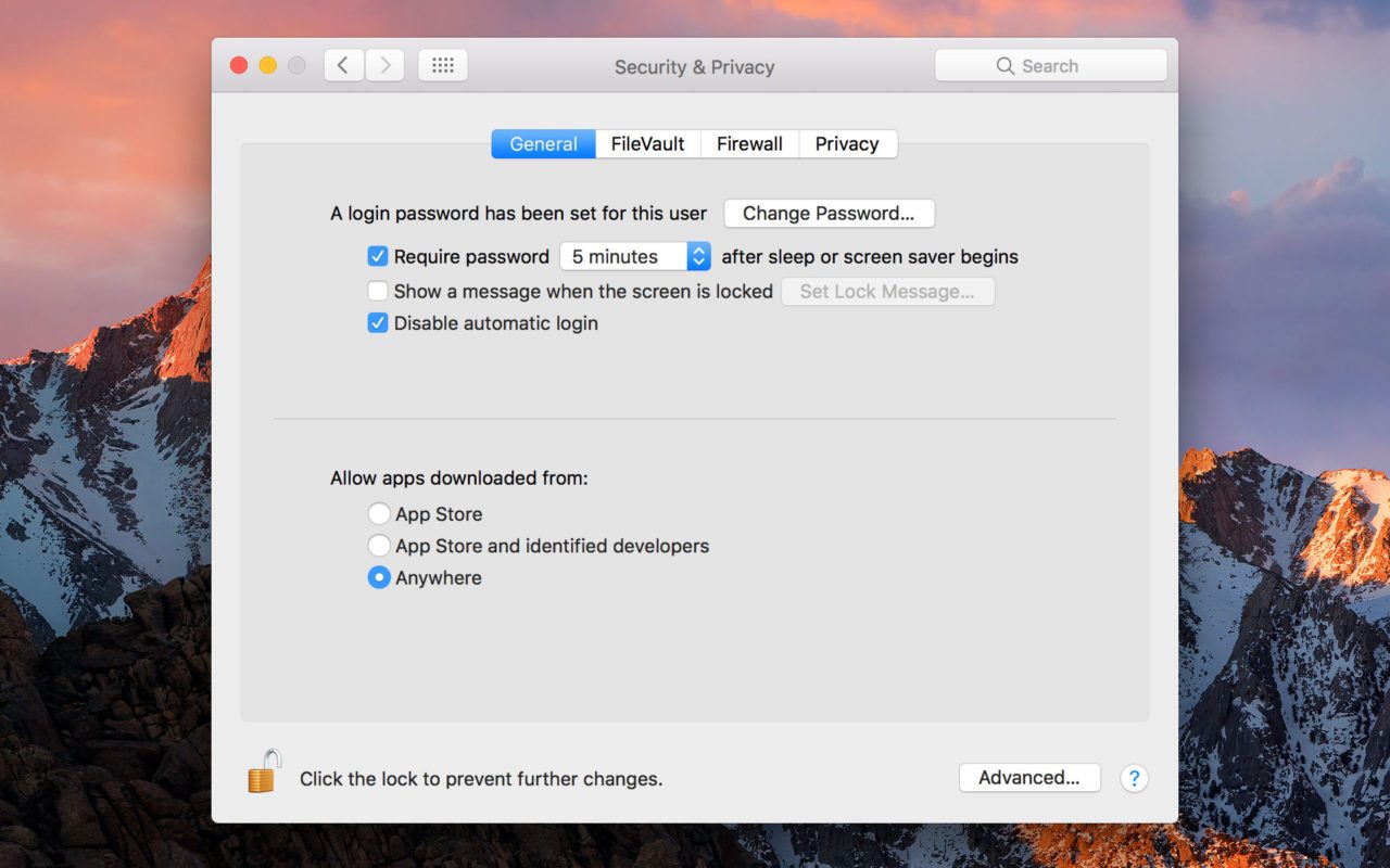 gatekeeper macos sierra anywhere