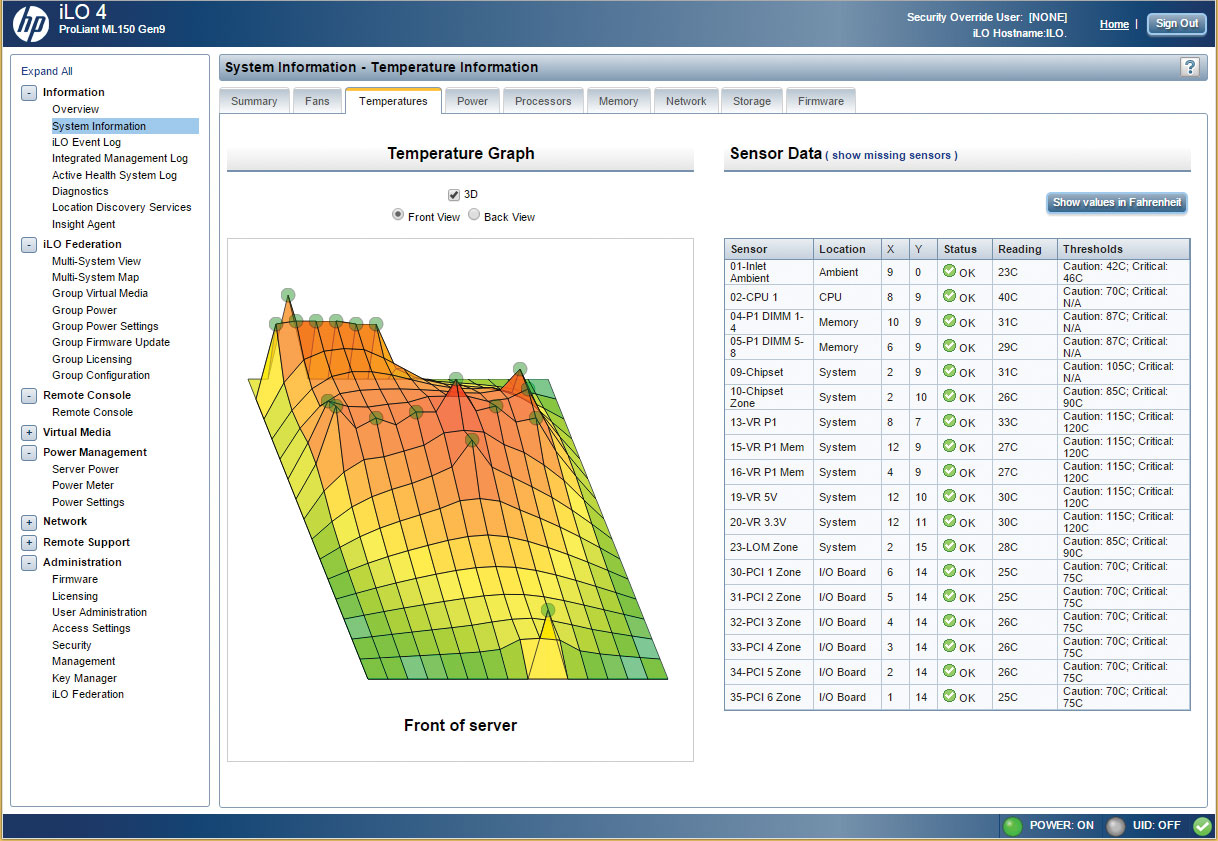 HP iLO 4 server administration software