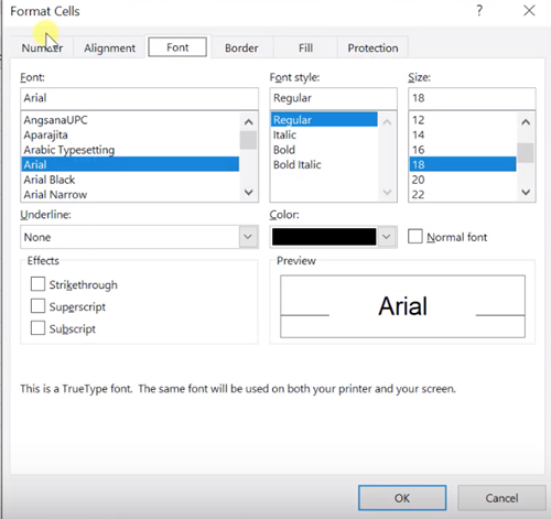 Format Cells