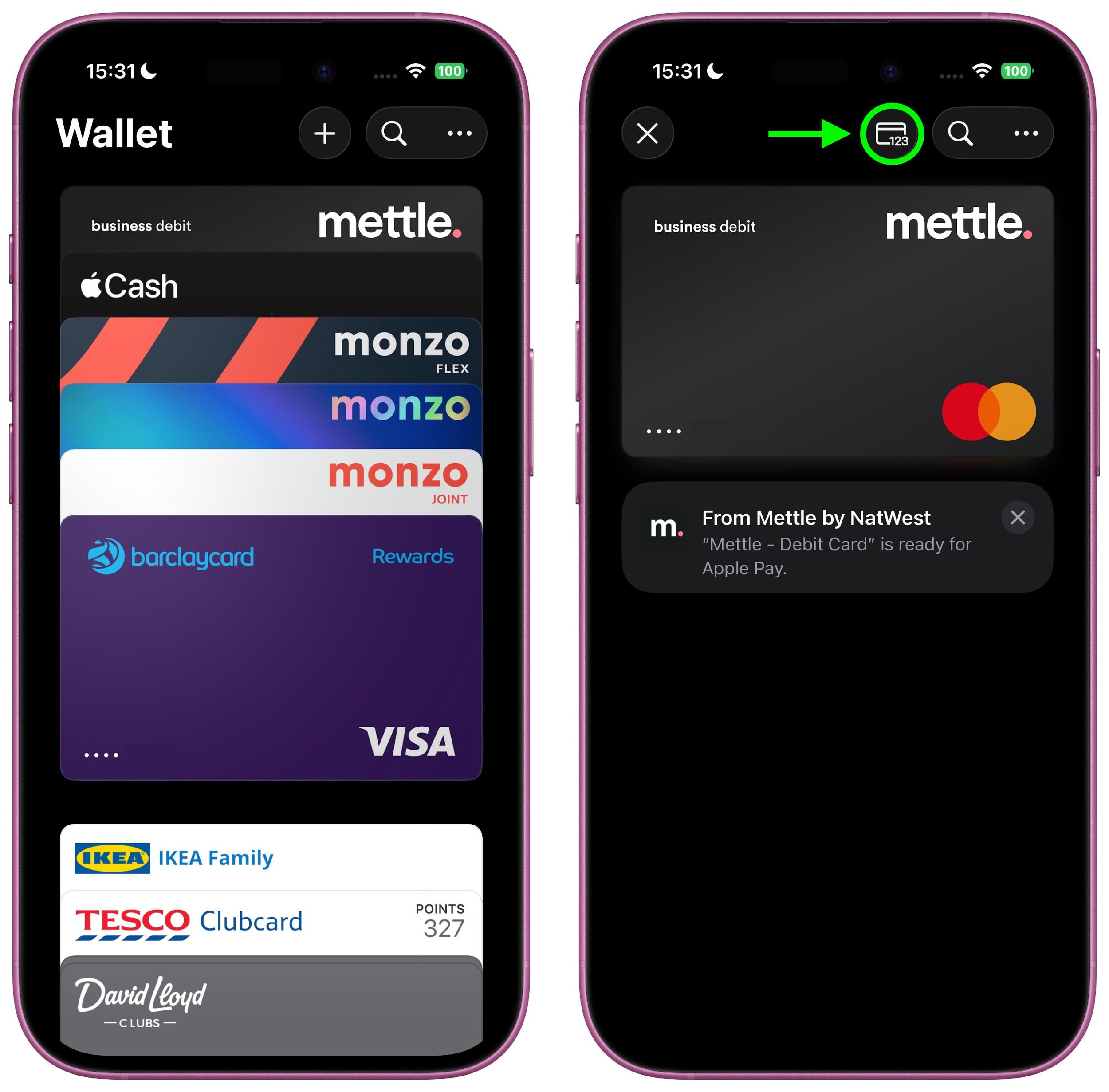 add physical card info wallet ios1