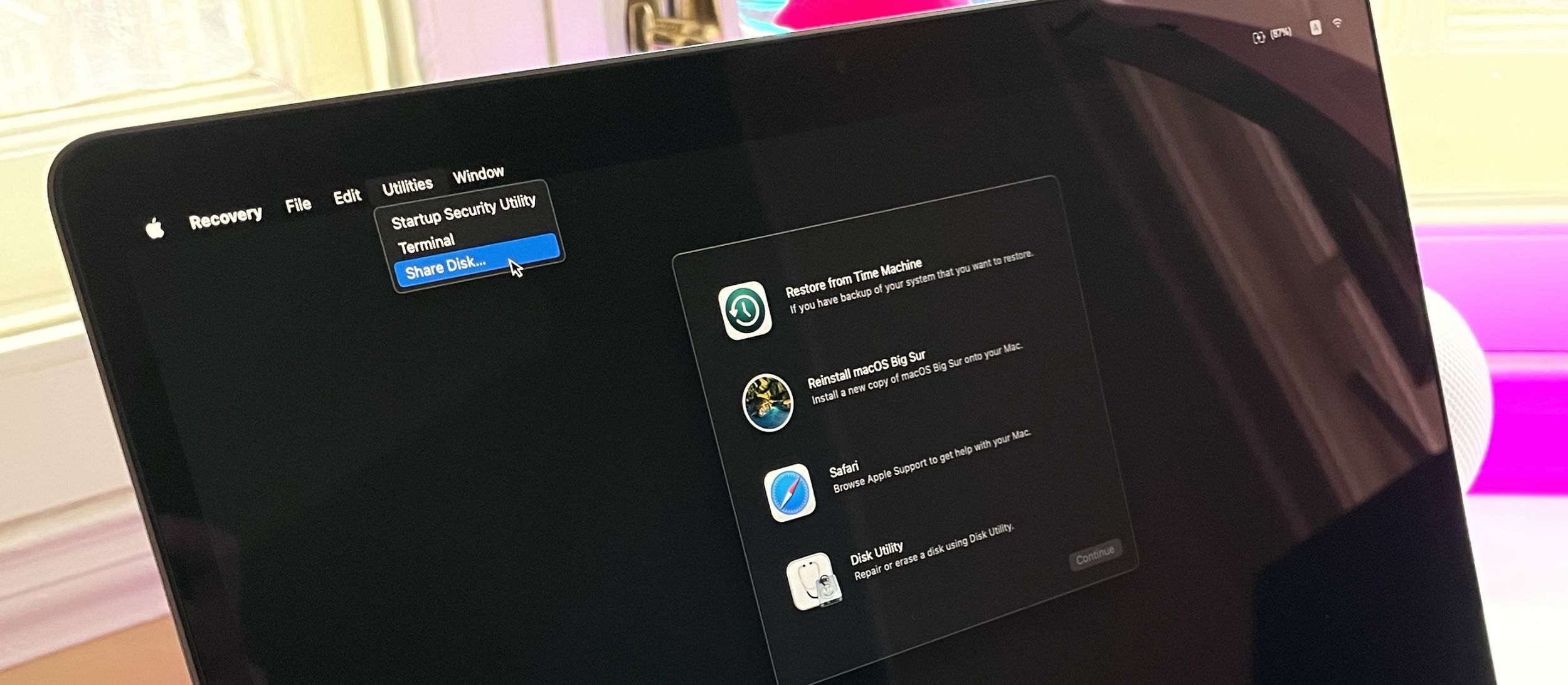 m1 share disk startup