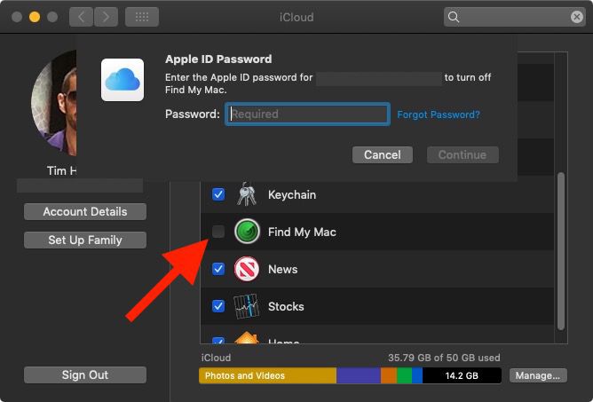 how to turn off find my mac 2