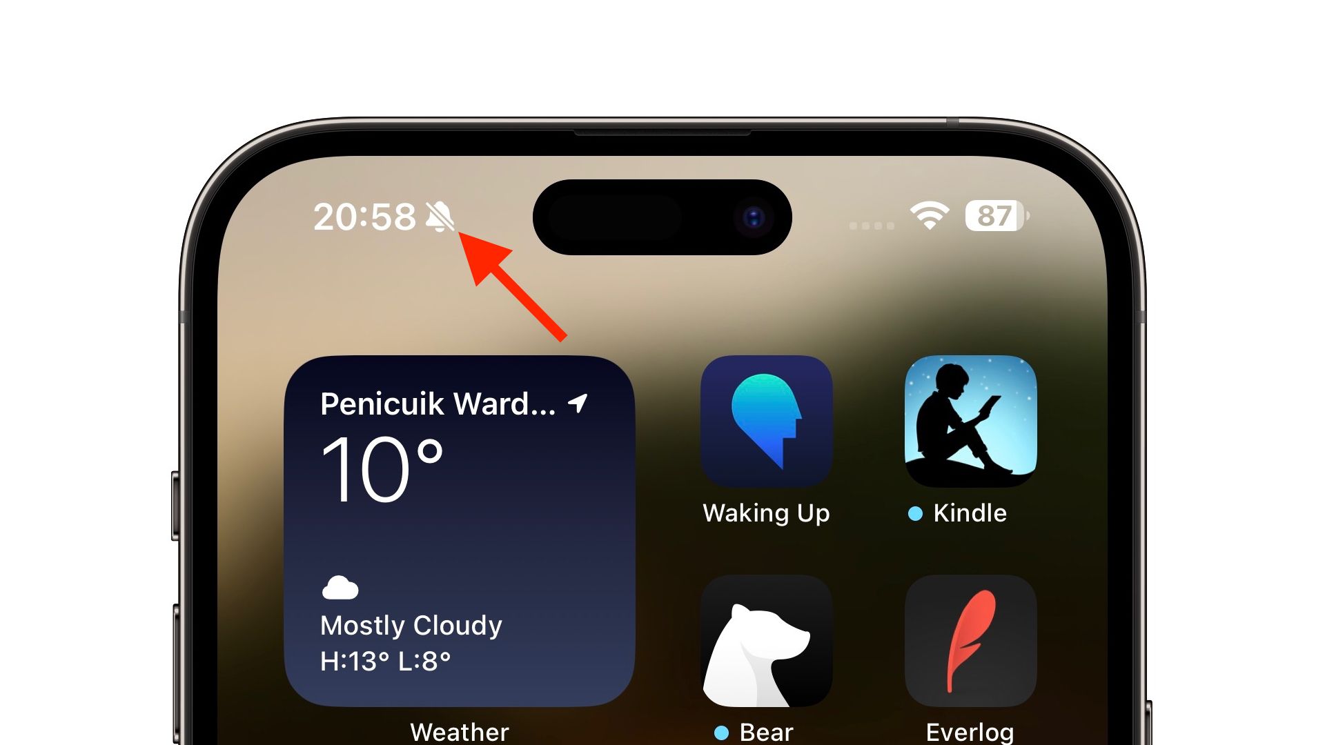 iPhone 16: Hide the Silent Mode Bell Icon in the Status Bar