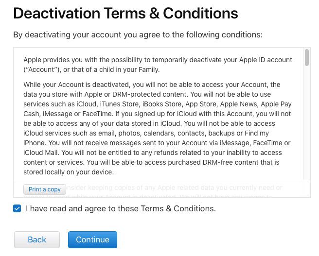 deactivation terms