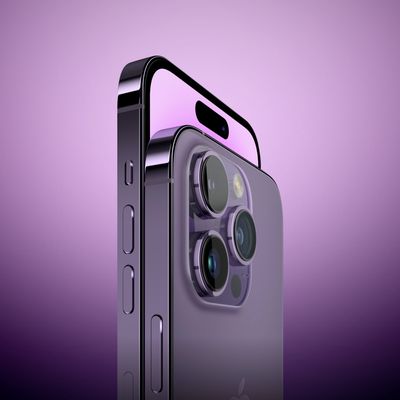 iPhone 14 Pro Purple Side Perspective Feature Purple